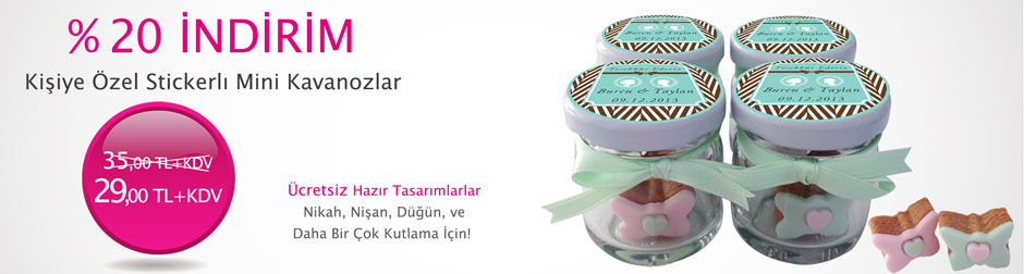 Kavanoz stickerlar, mini stickerlar % 20 indirimli